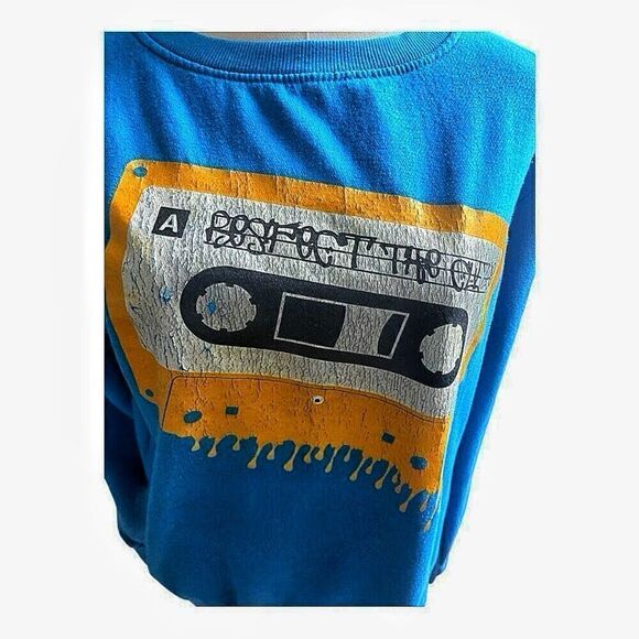 Men’s Black Jack Retro 80’s Inspired Cassette Tape Graphic Pullover Size Small - Picture 3 of 6